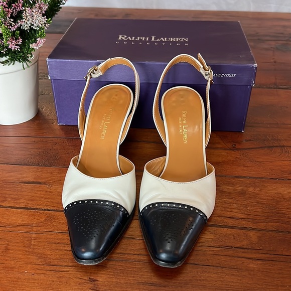Ralph Lauren cap toe sling back - Picture 3 of 10